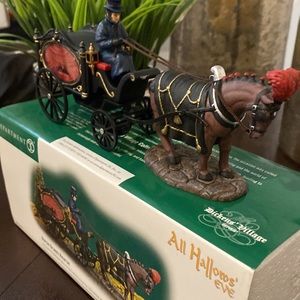 Department 56 All Hallows Eve 🎃 horse drawn hearse 🎃 like new in box. RETIRED